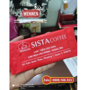 Khăn Lạnh Cafe Sista - Giá 440đ ( Vải 55g  24cmx20cm )